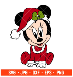 baby minnie mouse svg-christmas svg-disney christmas svg-santa claus svg-cricut silhouette vector cut file