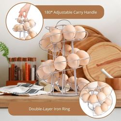 Egg Holder Countertop Freestanding Wired & Spiral Medium Egg Display Egg Holder for Fresh Eggs, Dispenser (US customers)