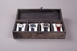 custom watch storage solution: engraved wooden organizer for 4-10 watches - jewelry box for men - personalized gift