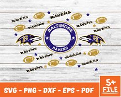 baltimore ravens full wrap template svg, cup wrap coffee 03