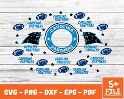 carolina panthers full wrap template svg, cup wrap coffee 05