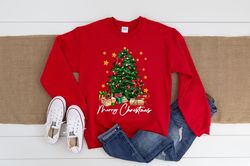 merry christmas tree with gift box shirt