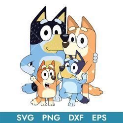 bluey family svg, blue, bluey, bluey svg, blue dog, bluey characters, bluey dog, bluey heeler, jb188