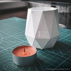 candlestick 2 - 3d papercraft template digital pattern for printing and cutting (pdf, svg, dxf*)