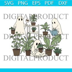 ghost plant lady spooky gardener svg