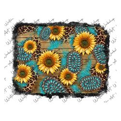 turquoise gemstone sunflower western background png, sunflower background, gemstone background, western background, sunf