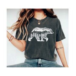 mountain shirt bear shirt, bear t shirt, camping t shirt, wilderness travel tee, wanderlust, mountain camp, forest shirt