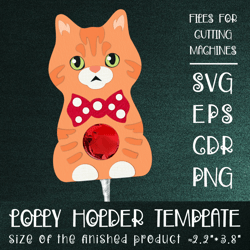 British Cat | Lollipop Holder | Paper Craft Template SVG