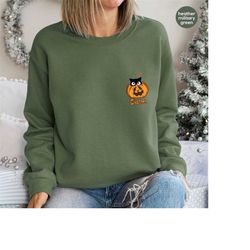 custom cat sweatshirt, personalized gift, halloween hoodies and sweaters, customized pumpkin shirt, cat mom graphic tee,