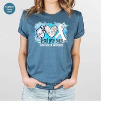 lung cancer awareness shirts, heart graphic tees, cancer patient gifts, cancer support t-shirt, lung cancer fighter tshi