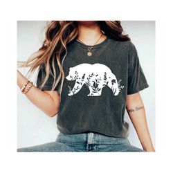 cute mama shirt, floral bear t-shirt, boho bear shirt, cute graphic tees for women, women's bear shirt, cute boho shirts