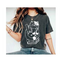 cute book cat shirt, cat shirt, cute reading shirt, books shirt, cute cat shirt, reading shirt, book lover