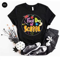 first day of school shirt, back to school gifts, apple graphic tees, kids clothes, cute school t-shirt, first grade tshi