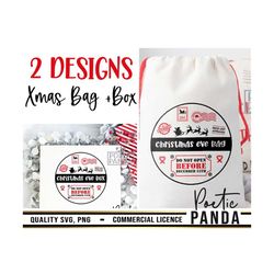 christmas eve box svg png, kids christmas svg, christmas eve bag svg, santa cam svg, christmas sack svg, christmas, cric