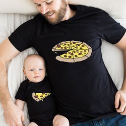 pizza and slice shirt  dad and baby matching tee  fathers day matching outfit  baby shower gift  pizza shirt  baby suit