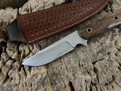 handmade carbon steel hunting skinner knife w/ sheath | bushcraft survival knife