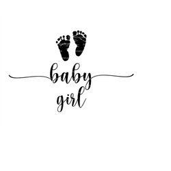 baby girl svg, baby feet, baby footprint, new born. vector cut file for cricut, stencil, silhouette, pdf png eps dxf, de