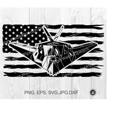 f-117 nighthawk svg ,american flag f-117 military combat aircraft usa army vinyl stencil,cut file vector clip art digita