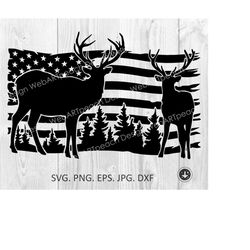 hunting svg, deer svg, distressed flag svg, forest svg, deer scene svg shirt,silhouette, cut file,deer usa design,png,dx