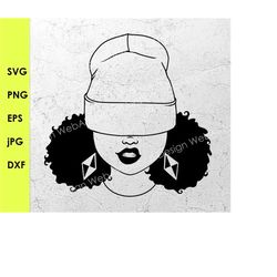 african american hat low woman lip bite silhouette ,afro girl svg,afro woman svg png dxf,afro lady,black woman,cutting c