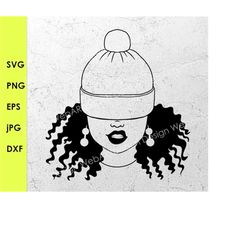 african american hat low woman lip bite silhouette ,afro girl svg,cute woman svg png dxf,afro lady,black woman,cutting c