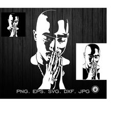 2pac svg, rapper svg, tupac svg, tupac shakur, tupac shakur svg, tupac shakur portrait svg, hiphop svg, png, dxf cricut