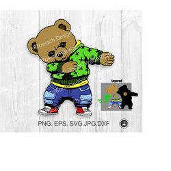 teddy bear dancing svg png , dtg print instant download, t-shirt sublimation digital file free download layered file,coo