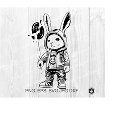 bunny svg png,cute rabbit in clothes with balloon svg,cute fashion bunny angry upset png,dxf,png digital download cricut