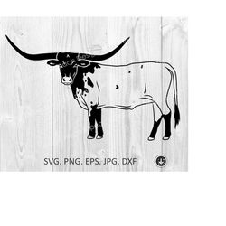 texas longhorn svg png, cattle svg, texas longhorn clipart, texas longhorn files for cricut, cut files for silhouette, d