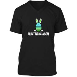 Easter Egg Bunny Shirt Hunting Season Blue Gift Mens Printed V-Neck T