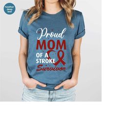 stroke shirt, stroke survivor graphic tees, stroke support t-shirt, stroke awareness shirt, stroke ribbon shirt, stroke