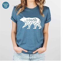 floral mama bear shirt, mama t-shirt, mama bear shirt, mothers day gift, mothers day shirt, mama bear graphic tees, gift