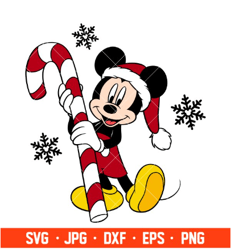 mickey christmas candy svg-christmas svg-disney christmas svg-santa claus svg-cricut silhouette vector cut file