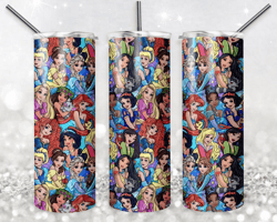 princess tumbler, disney princess png, 20oz skinny tumbler, digital download, all princes design, sublimation design