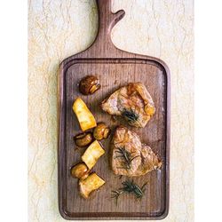 high-quality fluted walnut cutting board with decorative handle