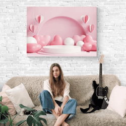 pink 3d canvas print wall decor teenage canvas print