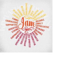 affirming words svg, i am-affirmation sun, positive words svg, motivating, affirmation words, self-esteem building, wall