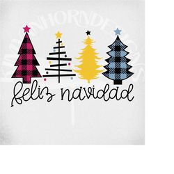 buffalo plaid feliz navidad svg, dxf, png & printable jpeg for iron on transfer paper. scrapbook title, card making svg,