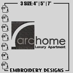 archome luxury apartment logo embroidery design, logo embroidery, logo design, embroidery file, instant download.