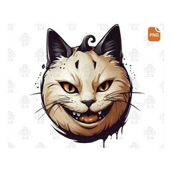 whimsical halloween cat png collection - cat face, funny cat svg, kitten svg, kids halloween, and spooky black cat clip