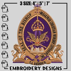 bishop seal logo embroidery design, logo embroidery, logo design, embroidery file, logo shirt, instant download.