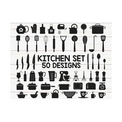 Kitchen SVG/ Cooking SVG/ Kitchen Clipart/ Cooking Utensils SVG/ Cut Files/  Silhouette/ Cricut