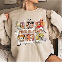 Vintage Disney Halloween Sweatshirt, Trick Or Treat Halloween Sweatshirt, Disney Skeleton Sweatshirt, Mickey and Friend