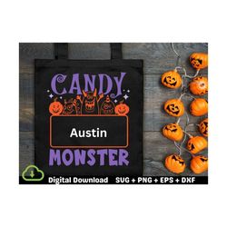 halloween candy bag, candy monster trick or treat bag svg, halloween png, halloween svg, halloween png, halloween candy