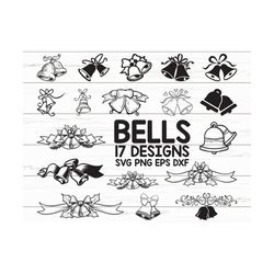 bells svg / bell svg / bells christmas / wedding bell svg / easter svg / clipart / decal / stencil / vinyl / cut file /