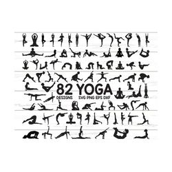 yoga svg/ mediation svg/ practice svg/ yoga pose svg/ fitness svg/ exercise svg/ clipart/ silhouette/ cut file/ circut f