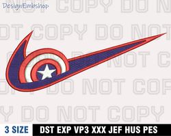 nike captain america embroidery designs, nike logo embroidery files, machine embroidery pattern