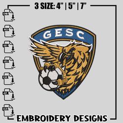 gesc logo embroidery design, gesc embroidery, logo design, embroidery file, logo shirt, instant download.