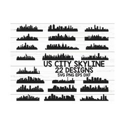 us city skyline svg / skyline svg / us cities svg / new york svg / clipart/ silhouette / cricut / vector