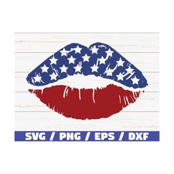 usa lips kiss svg / cut file / clip art / commercial use / instant download / silhouette / 4th of july / independence da